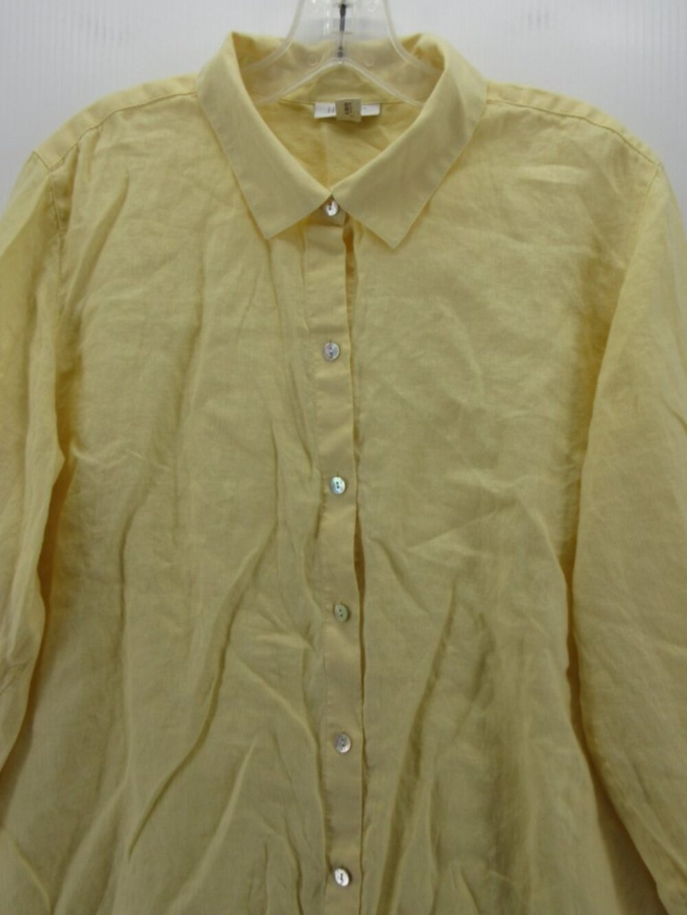 J Jill Top XL Petites Love Linen Shirt Button Down Woven Roll Tab - Picture 2 of 11